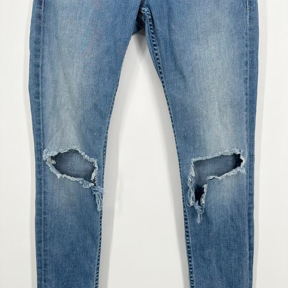 MOTHER The Muse Skinny Jeans Mid-Rise Destroyed Distressed Raw Hem in Wild Thing - Picture 5 of 14